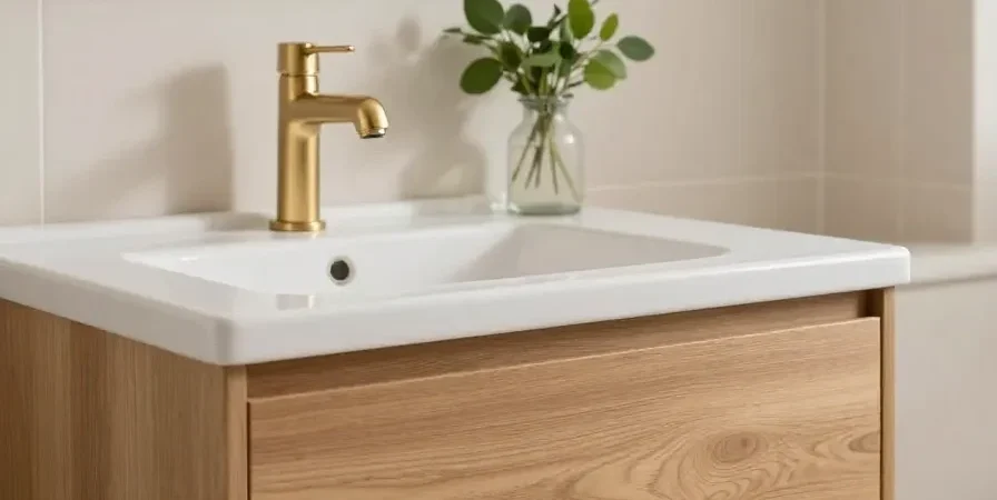 Lukka Ridgewood Modern Mocha Oak Single Bowl Wall Hung Vanity